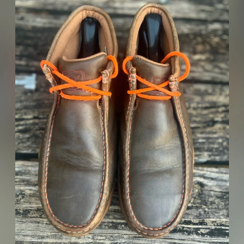 Twisted X Men’s Chukka Driving Moc Brown Leather Ankle High Laced Boot Size 9